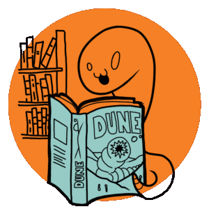 worm reading a book